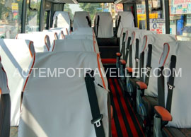 21 seater fully luxury mini coach marcopolo on rent in delhi