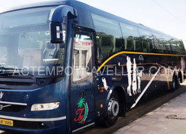 55 seater multi Axle volvo luxury coach with toilet washroom hire in delhi