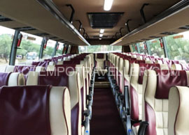 55 seater multi Axle volvo luxury coach with toilet washroom hire in india
