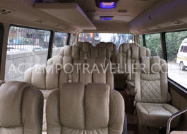 14 seater toyota coaster modified seating mini van hire delhi