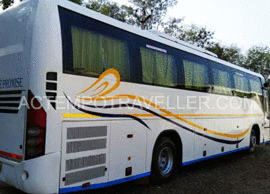 38 seater volvo luxury coach with toilet washroom on rent hire in delhi india